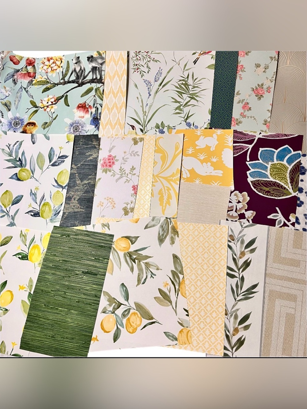 21 Assorted Designer Fun Vibrant Colors Botanical Scrapbooking Wallpaper Sheets